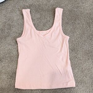 Women's RD Style Ribbed Scoop Tank Top - Blush Pink
